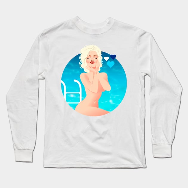 By the pool Long Sleeve T-Shirt by AlejandroMogolloArt